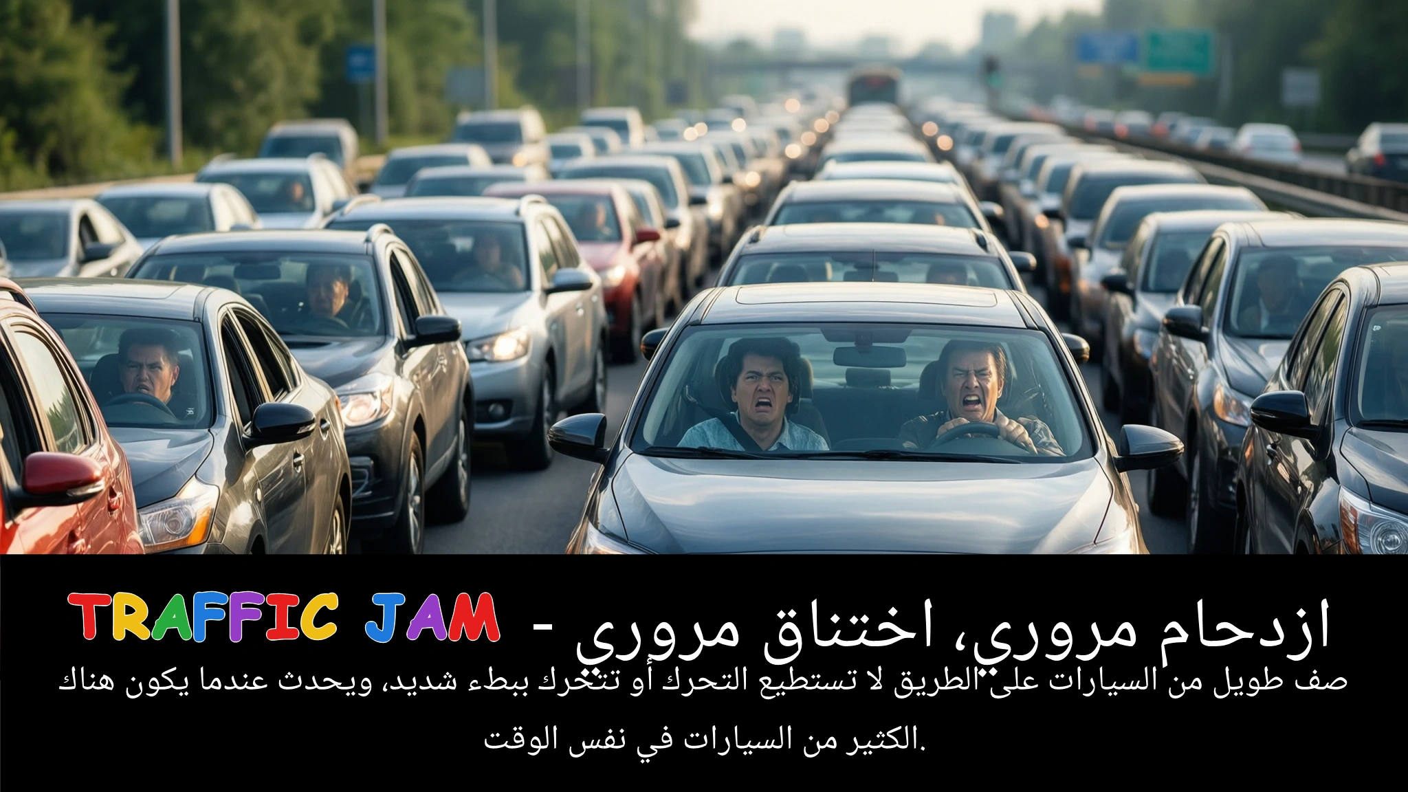 Arabic Illustration for traffic jam